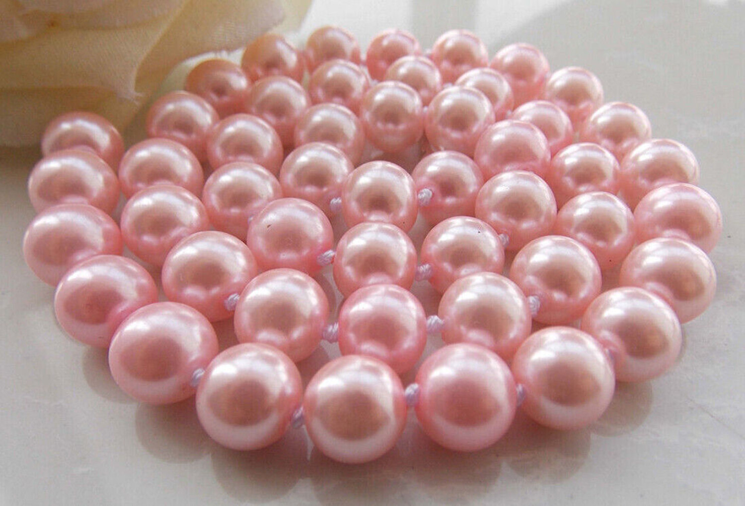Natural 8-12mm South Sea Freshwater Pink Shell Pearl Necklace Long 18-48 Inches