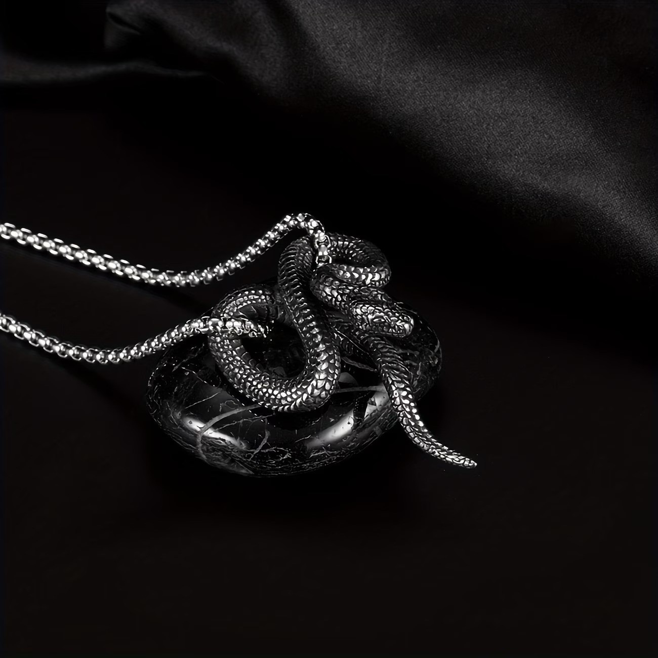 925 Sterling Silver Charm New Fashion Jewelry King Cobra Snake Pendant Necklace