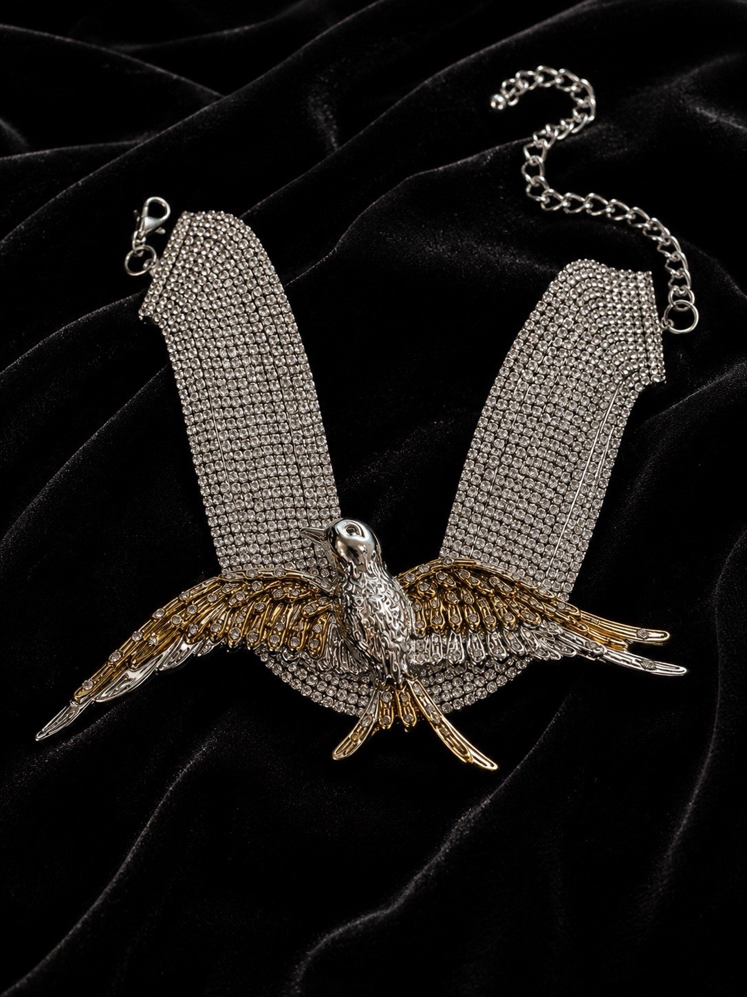 Bird Choker Swallow Zara Necklace Gold Silver Statement Runway Gothic VTG Boho