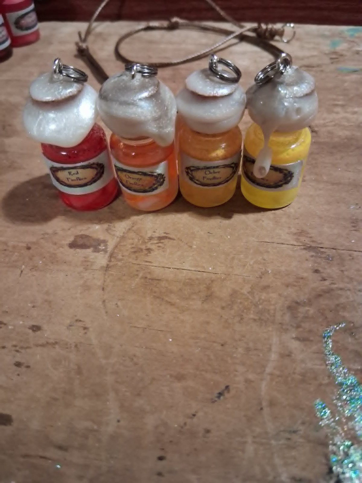 Fireflies Potion Bottle Necklace, Glow in the dark, Fluorescent, UV Glow Stones
