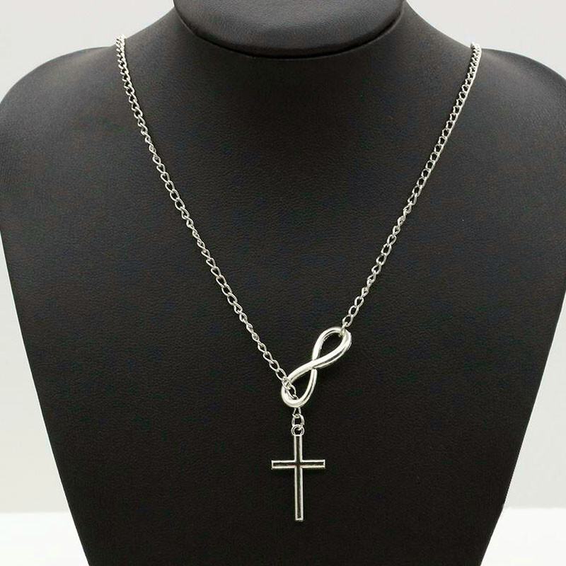 Women’s Fashion Jewelry 925 Sterling Silver Infinity Cross Necklace