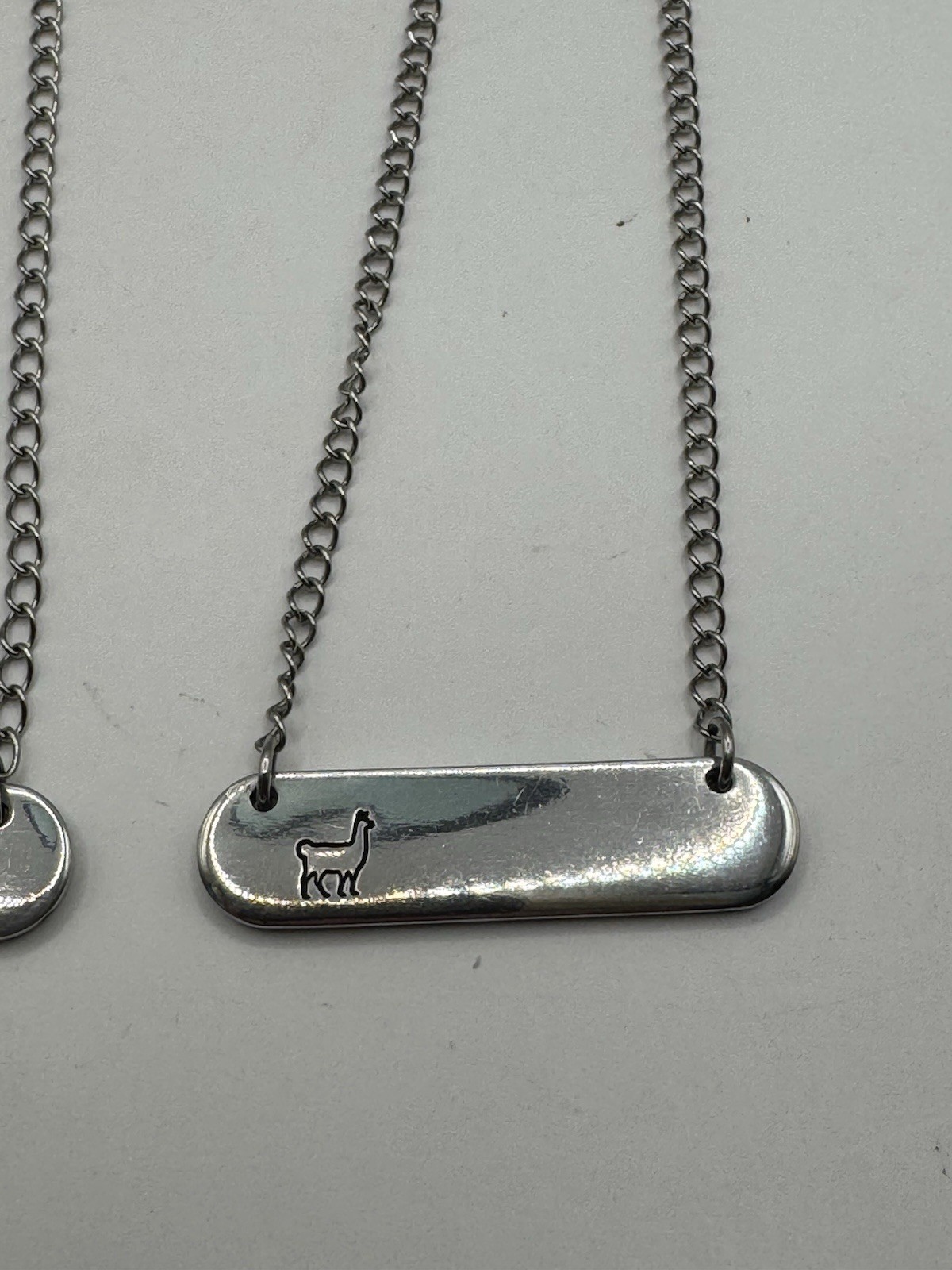 Necklaces Stamped Stainless Steel Llama And Fox Designs