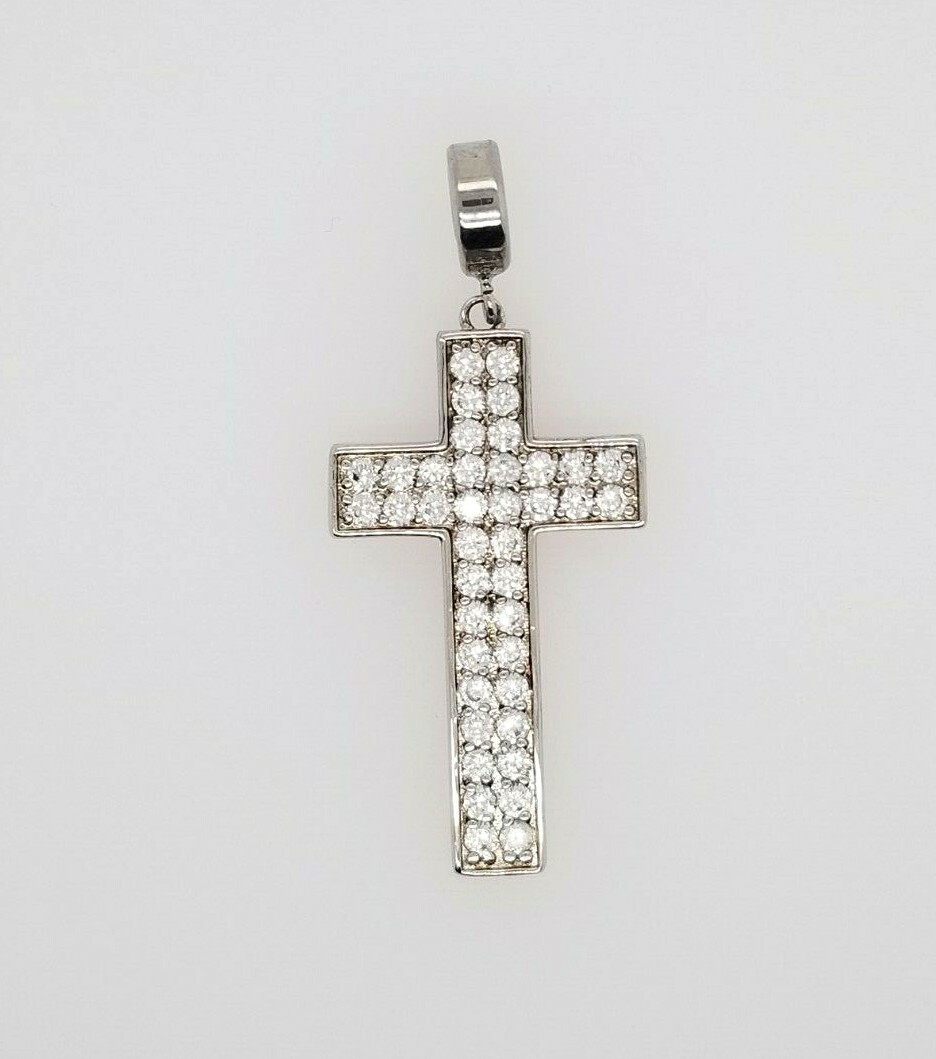 NEW KAGI St.Steel Clare Medium Cross with Cubic Zirconias RRP $119