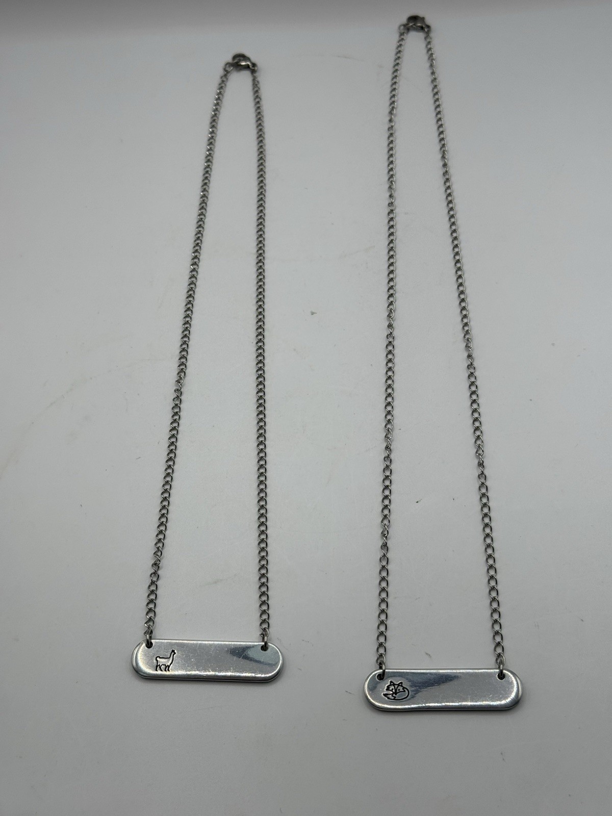 Necklaces Stamped Stainless Steel Llama And Fox Designs