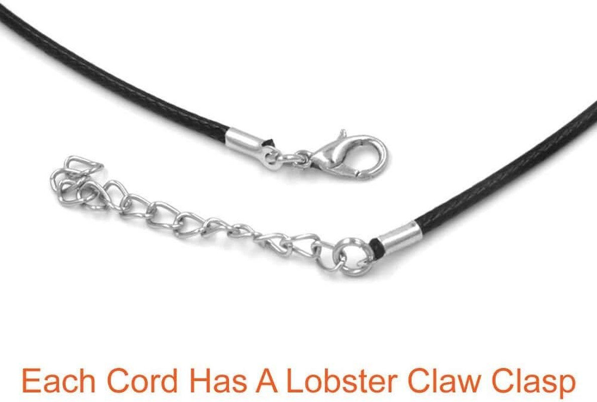 20pcs 22 Inches Black Waxed Necklace Cord with Clasp Bulk for Bracelet Necklace