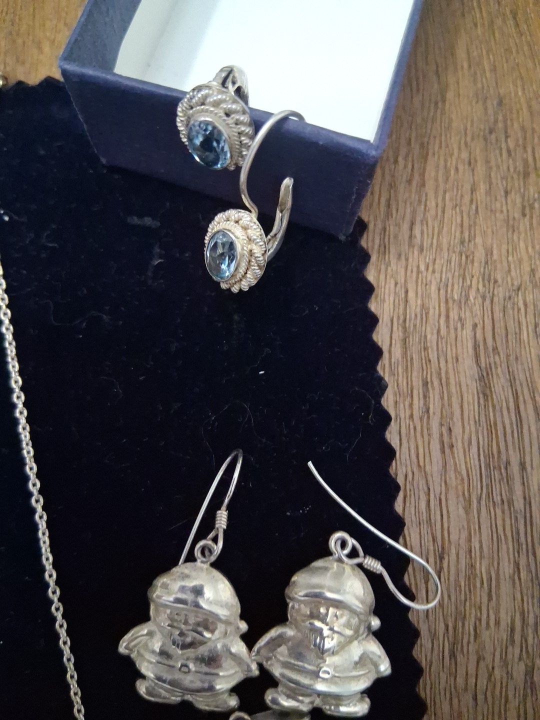 Sterling Silver stamped Chains, earrings And Pendent Necklaces
