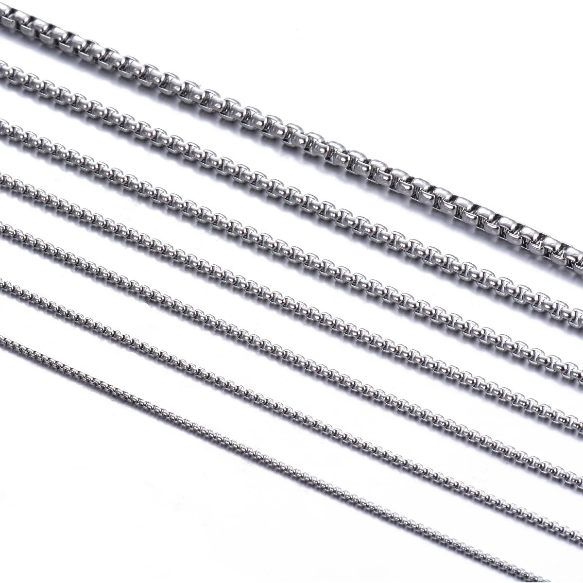 Stainless Steel Box Chain Necklace Men Women 1.8-5mm 16-32″ Square Rolo Chain UK