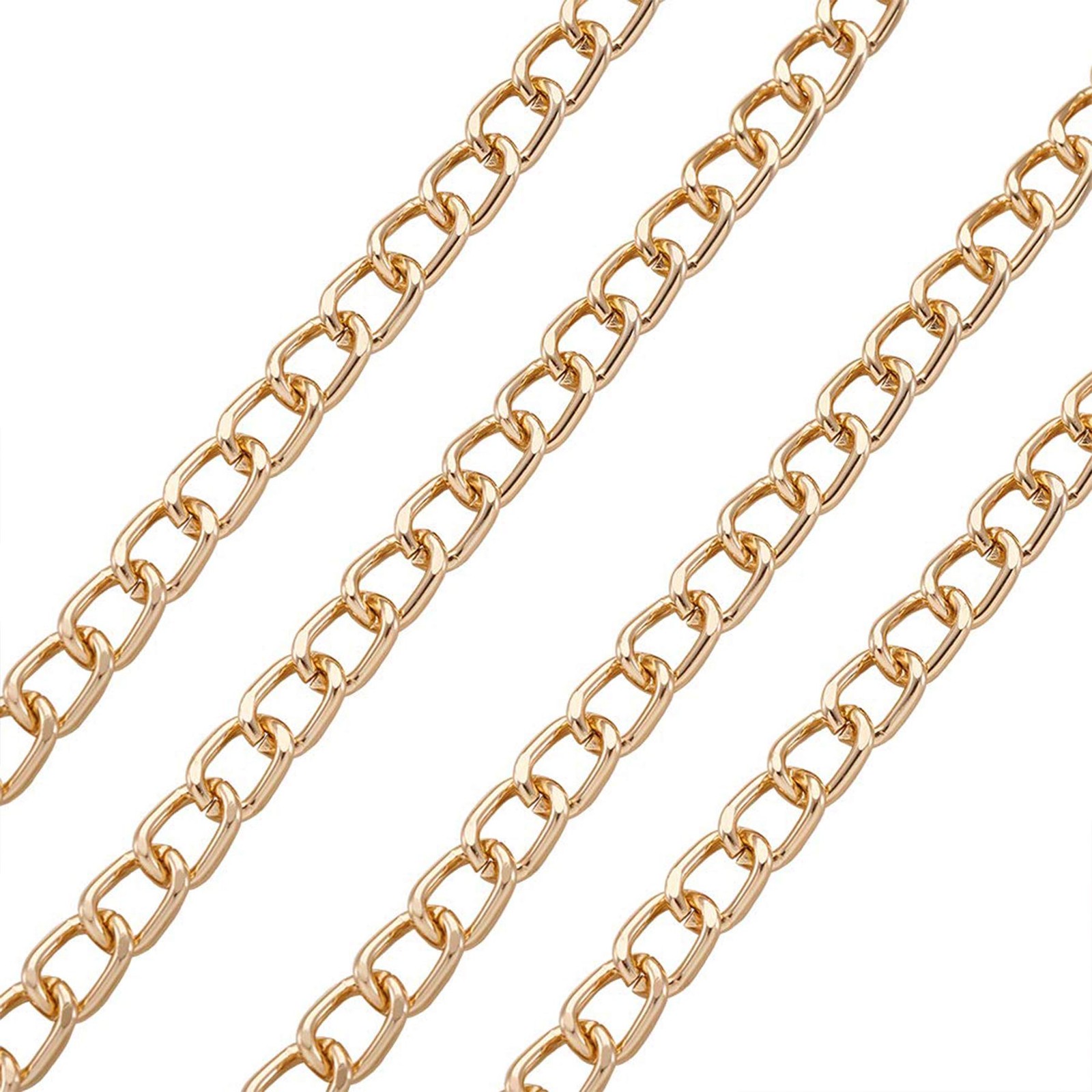 16.4Feet Gold Plated Brass Curb Chain Twisted Chunky Link Chains Bulk with Spool