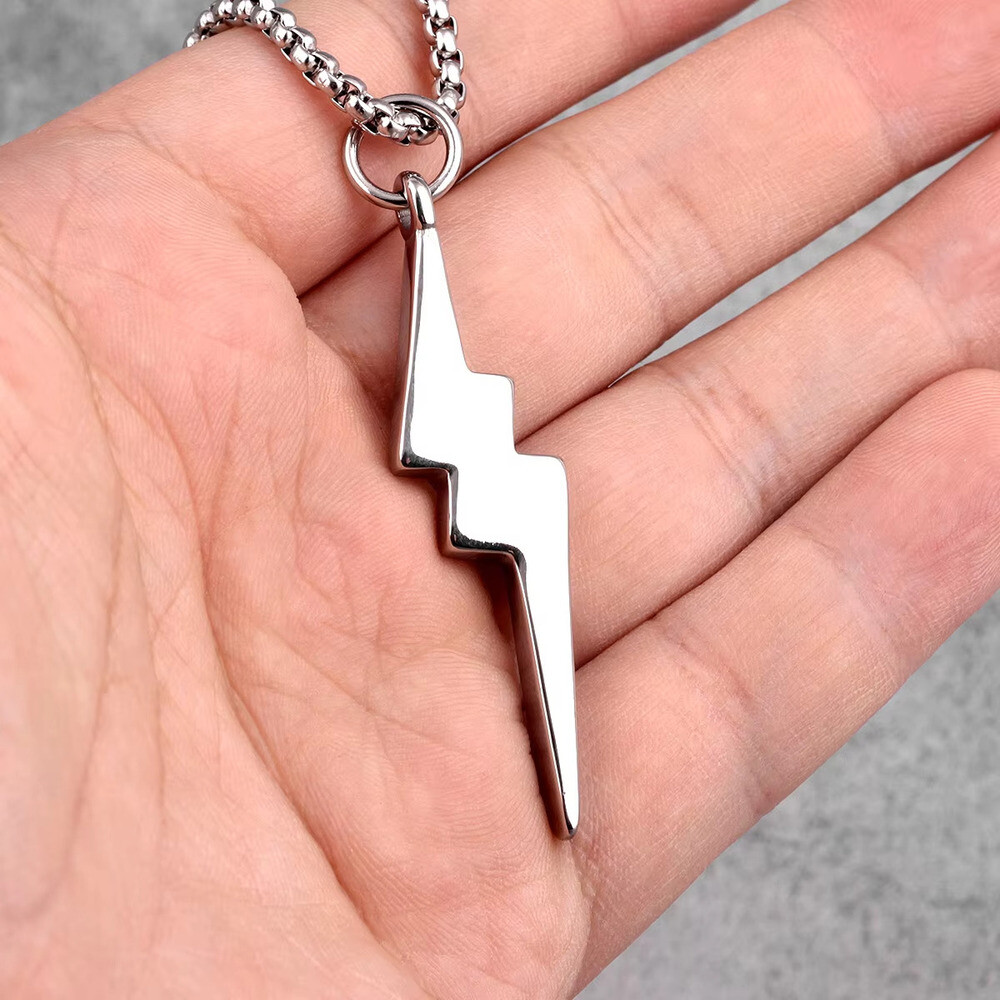 Sculpt Rings™ 316L Stainless Steel Lightning Bolt Pendant Necklace | 50/60/70cm