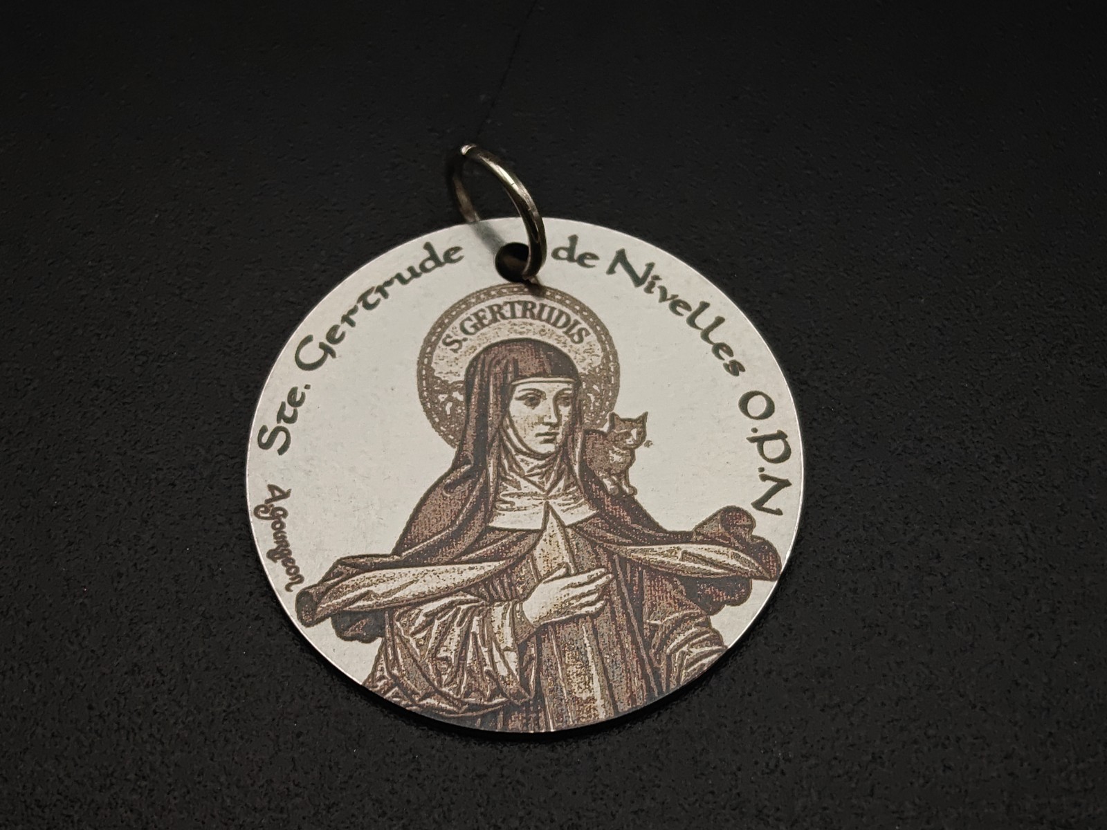St Gertrude Medal 30mm, St Gertrude Steel Pendant