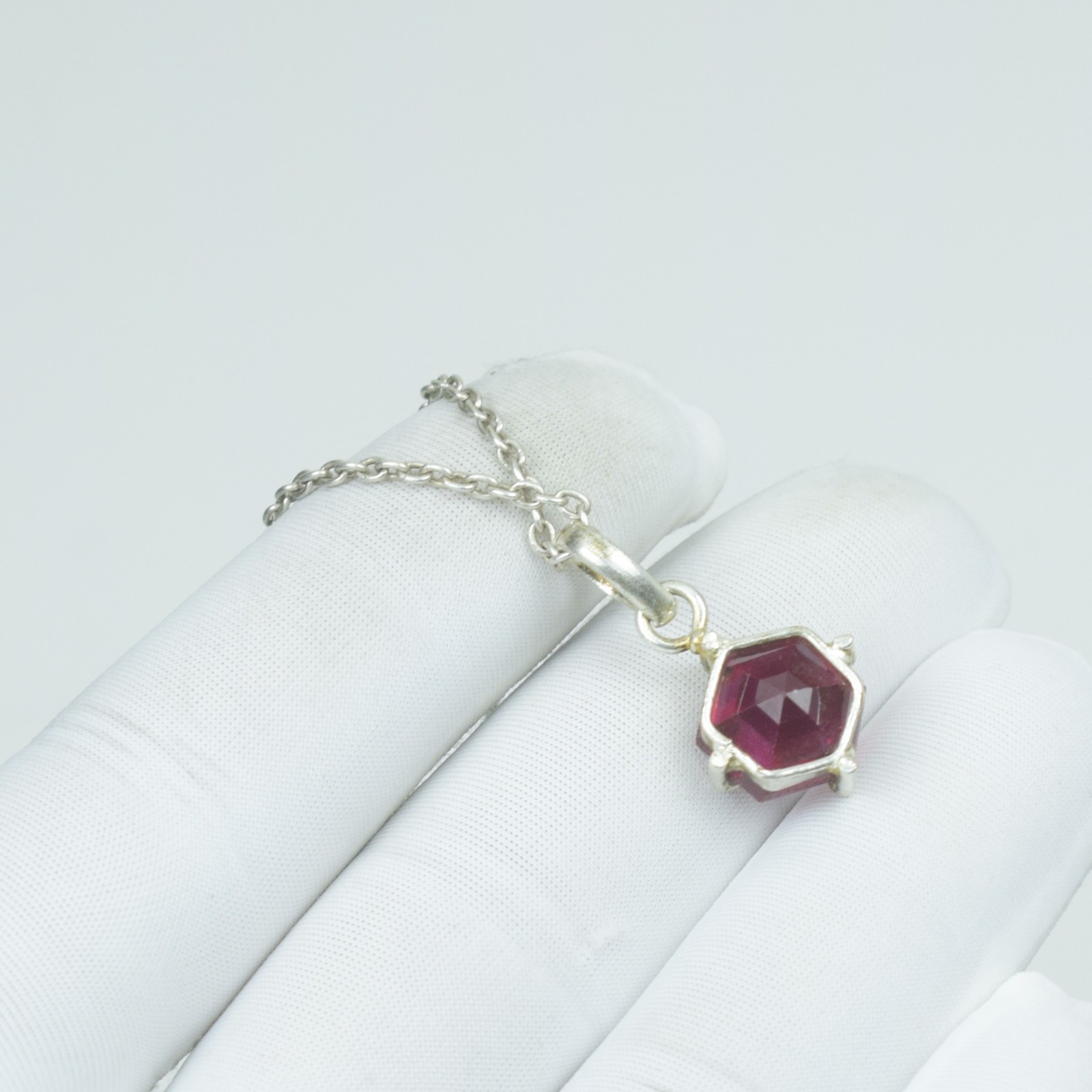 925 Sterling Wedding and Anniversary Gift Necklace, Red Ruby Vintage Pendant,