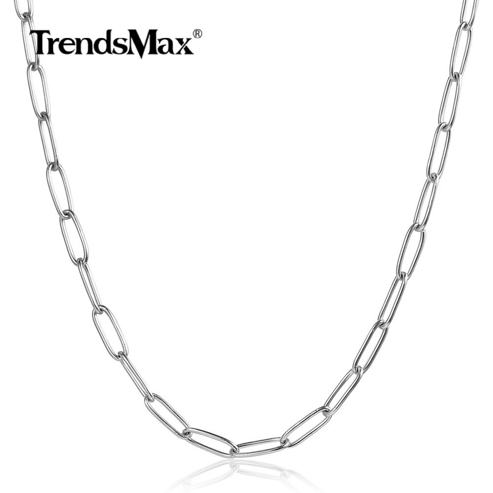 Gold Plated Stainless Steel Paperclip Rolo Box Chain Choker Necklace 16-20″ Xmas
