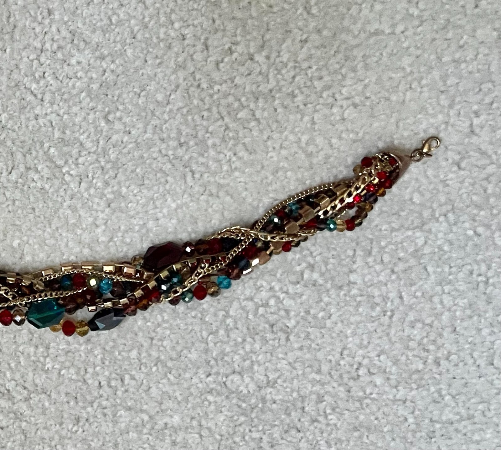 Jeweled Necklace, Layers, Gemstone Statement Jewel