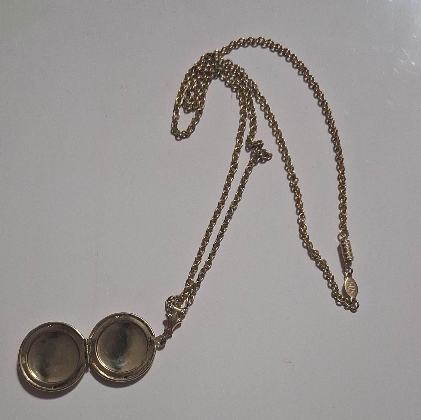 1/20 12K GF Yellow Gold Filled Round Locket Pendant Rope Chain Necklace