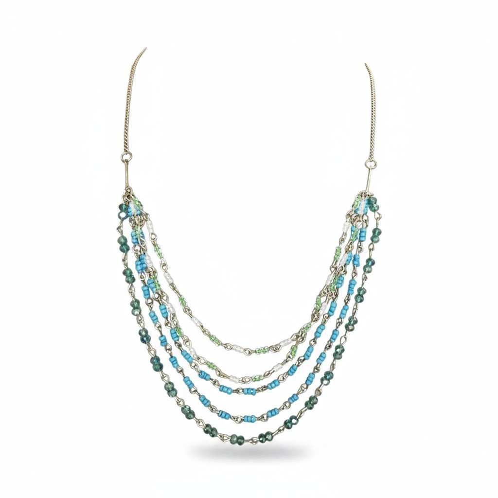 Apt. 9 Women’s Gold Plated Blue Multi Layered Necklace NWT