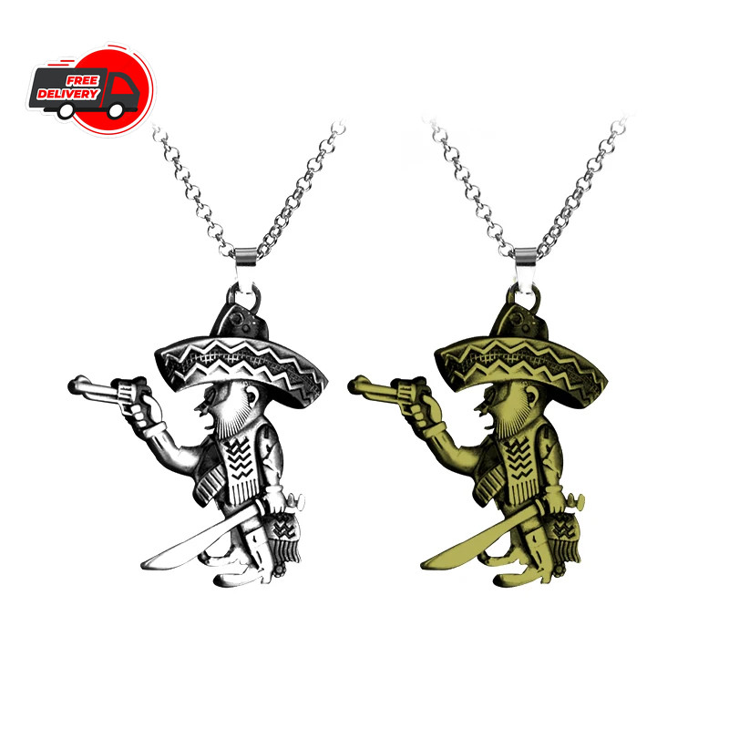 Outlaw Motor Biker Pendant Mexican Metal Necklace BANDIDOS Motorcycle Club M
