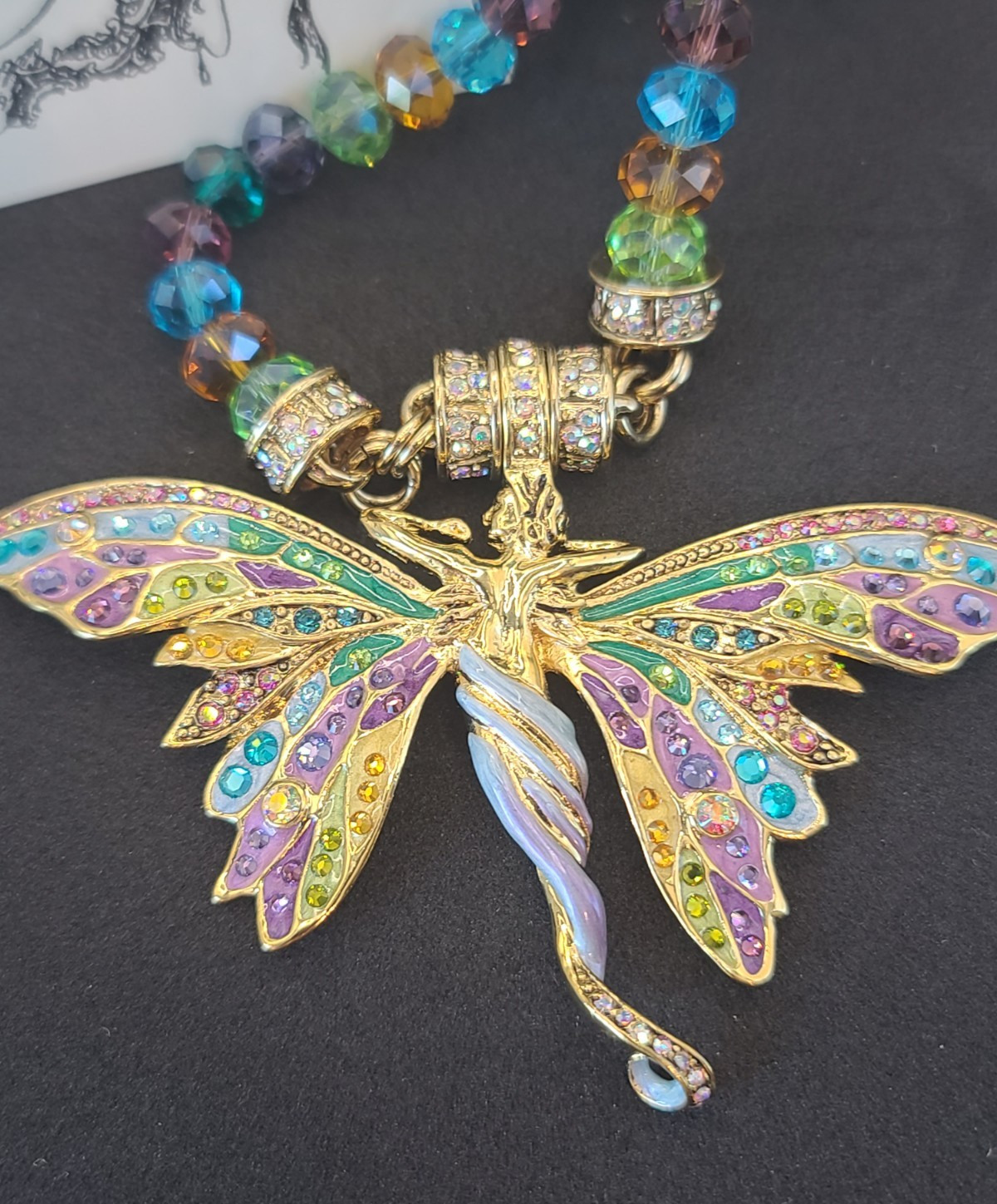Kirks Folly Art Nouveau Butterfly Fairy Goddess Magnetic Necklace