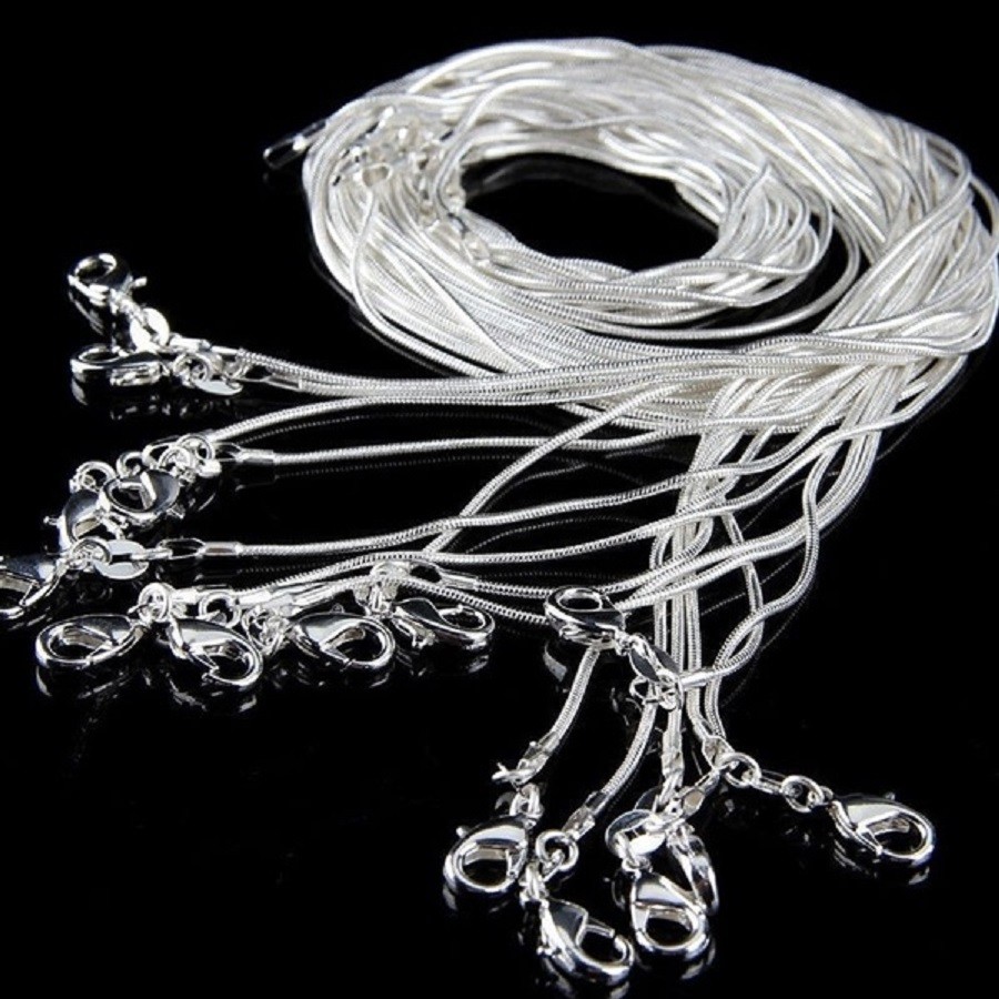 Men&Women’s Real 925 Sterling Silver Lead-Free 28inch 1.2mm Snake Chain Necklace