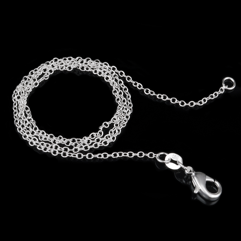 Wholesale 10pcs 925 Sterling Solid Silver Plated 1mm “O” Chain Necklace 18″