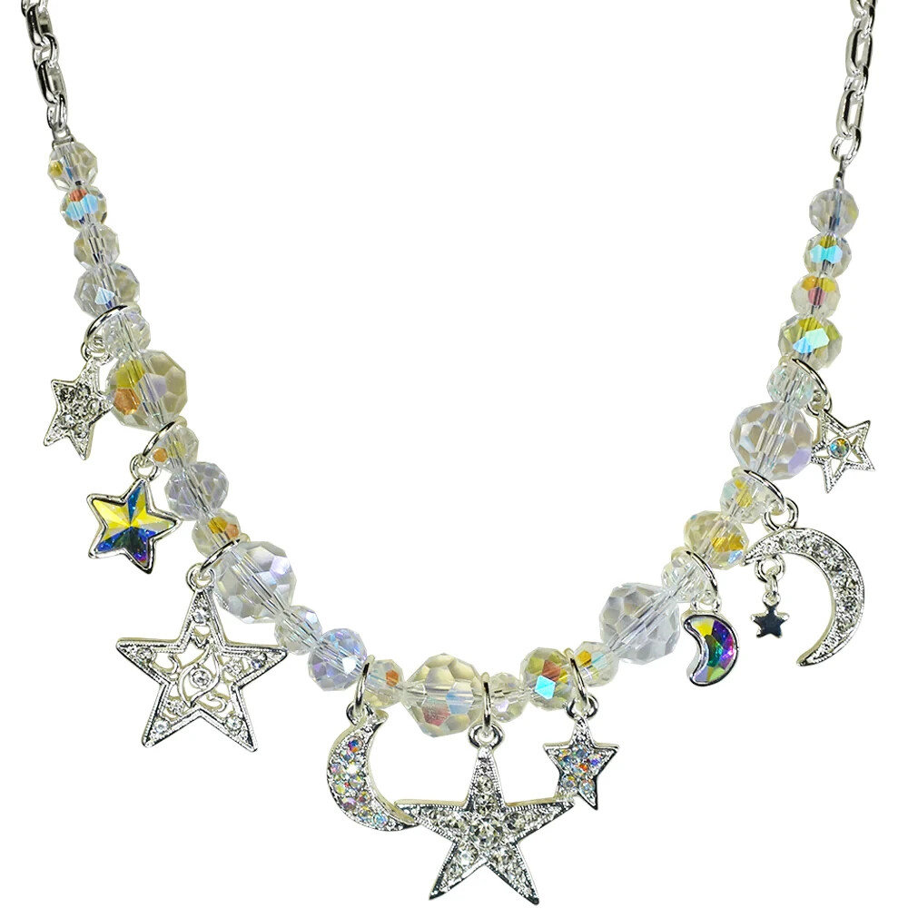 KIRKS FOLLY Crystal Star Dancer Necklace sterling silvertone
