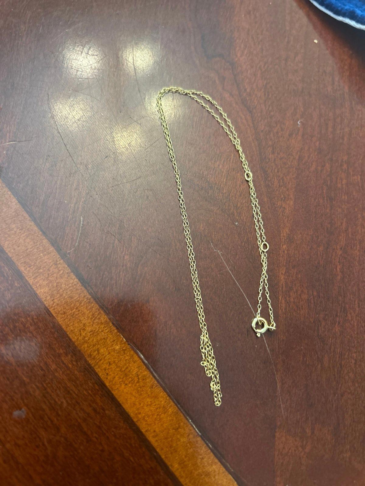 Z051 0.95g 20inch long gold tone necklace adjustable up to 20 inch 925 sterling
