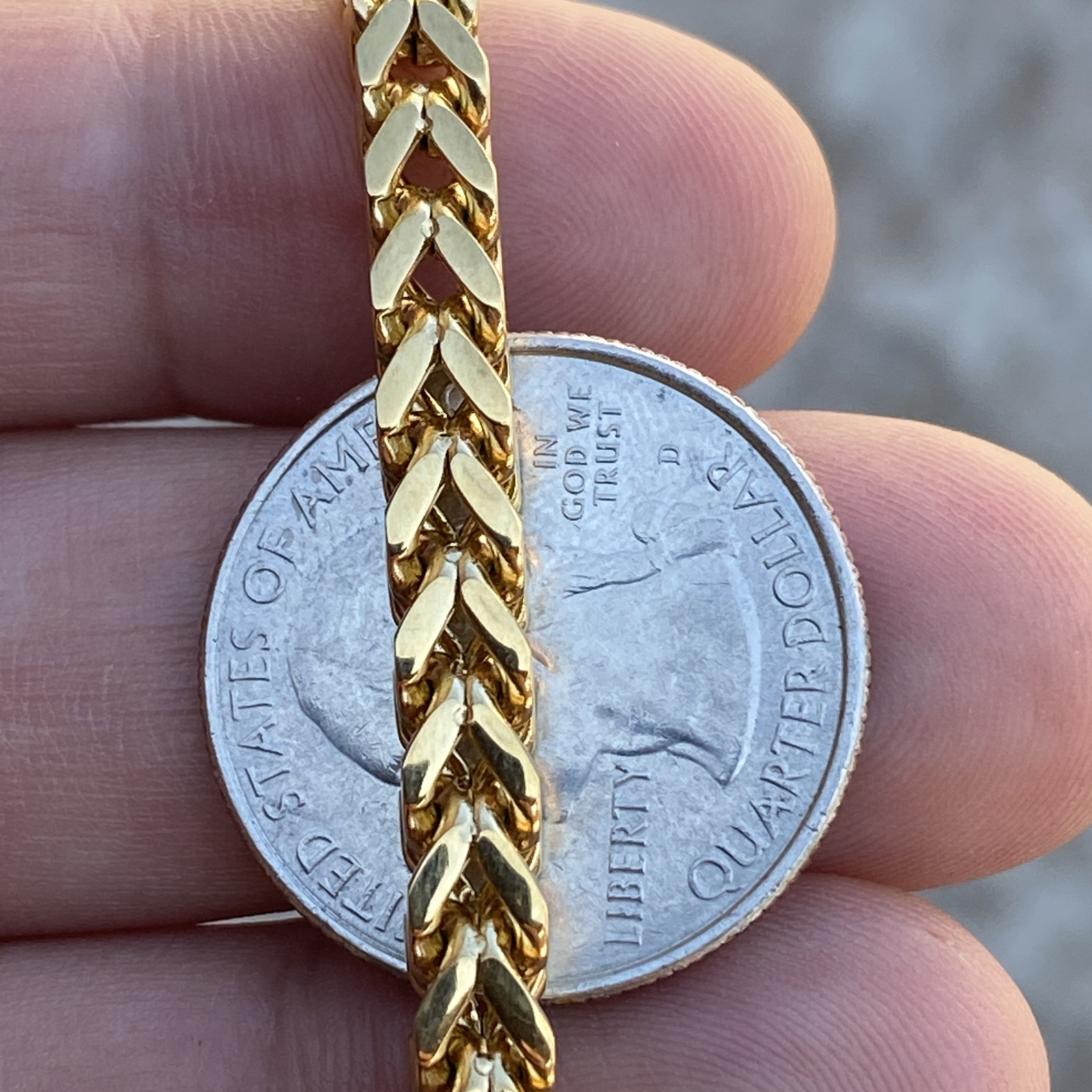 Mens 18K Gold Plated Solid Stainless Steel Franco Chain Heavy 36″ x 5MM Necklace
