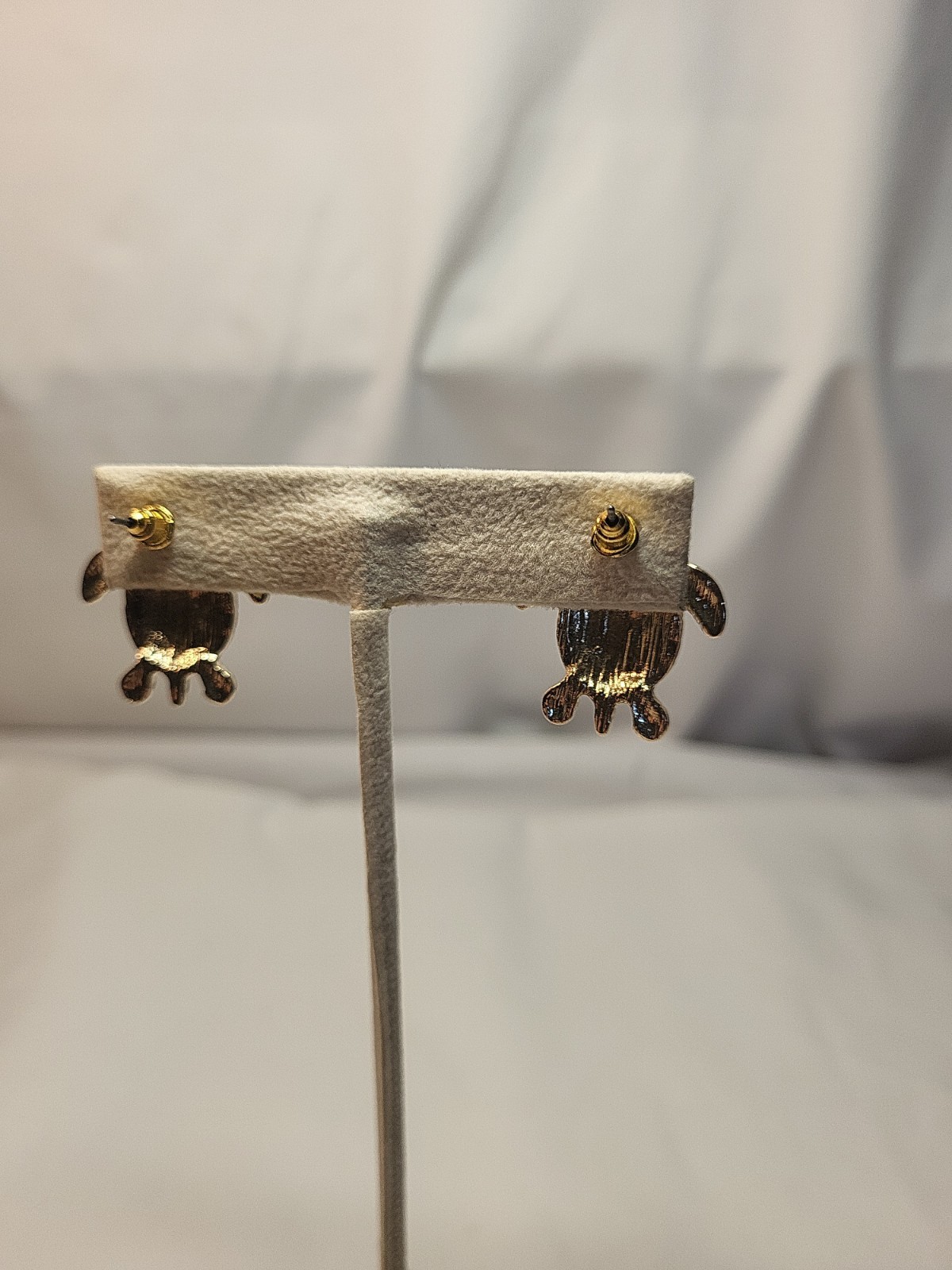 Gold Tone Turtle Stud Earrings 2.5cm