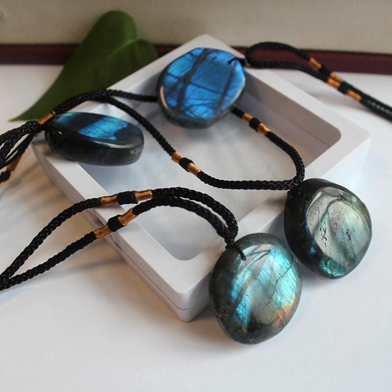 Genuine Real Labradorite Pendant Healing Reiki Chakra Women Men Necklace Gifts