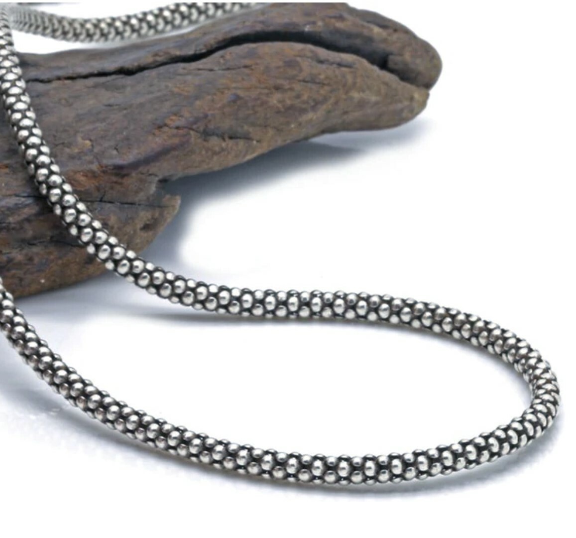 Stainless Steel Popcorn Chain 3.2 mm 22 in, 24 in