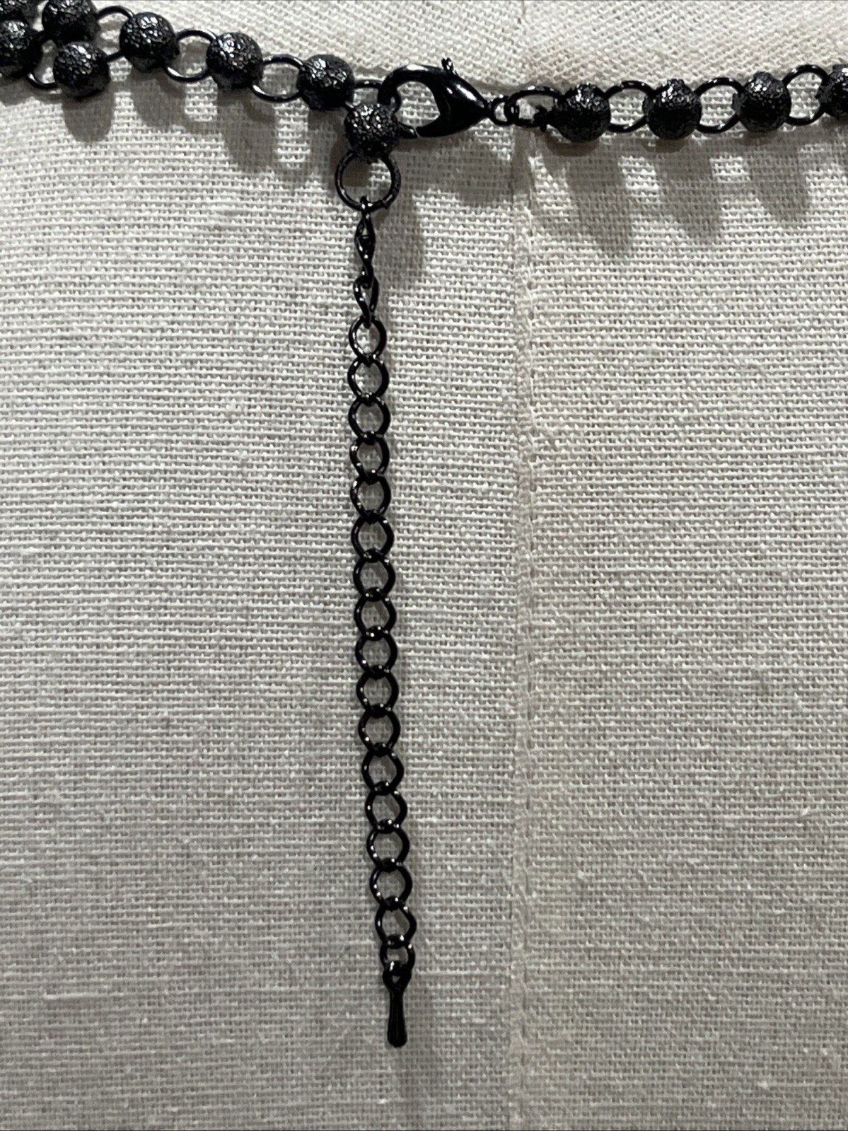 Gray Beaded Bib Statement Necklace Chunky Layered Collar Jewelry Smoky Grey