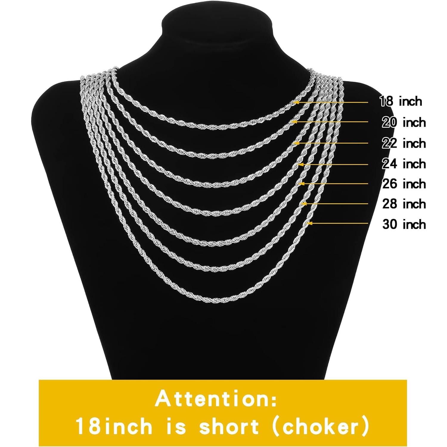 18K Gold Plated Square Capital A-Z Necklace 5mm Cuban Chain 18/20/22/24/26
