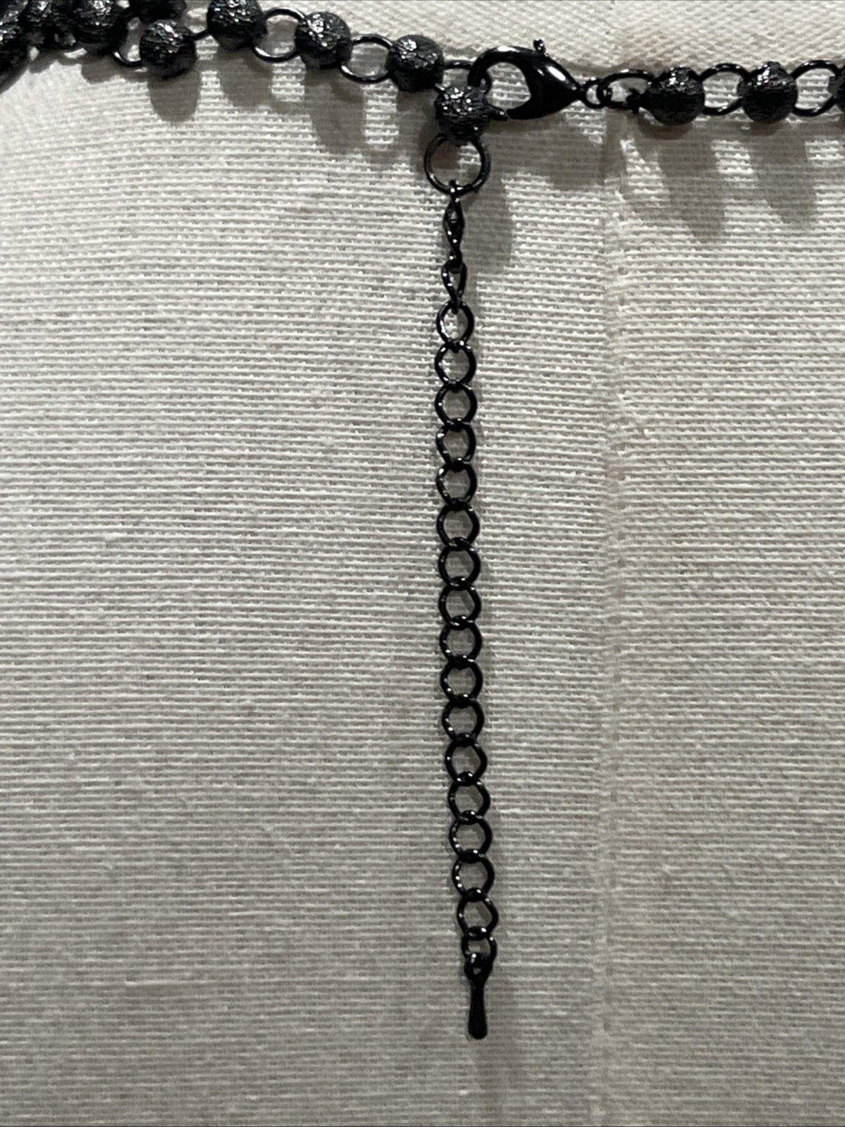 Gray Beaded Bib Statement Necklace Chunky Layered Collar Jewelry Smoky Grey