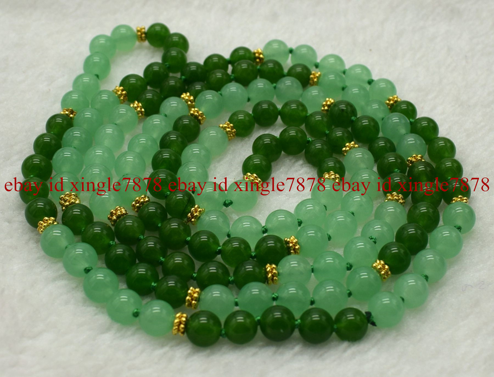 Natural 8mm Light & Dark Green Jade Round Gemstone Beads Necklace 36-100″ AAA+