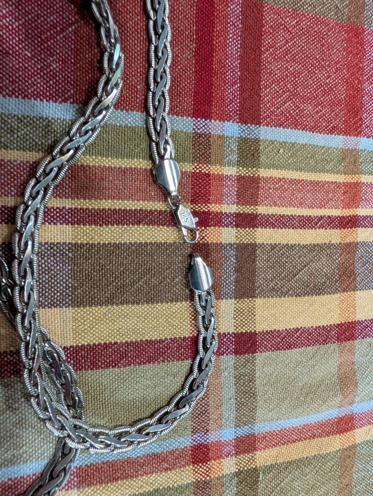 30″ Braided Gorgeous Chain. Silver Plated.