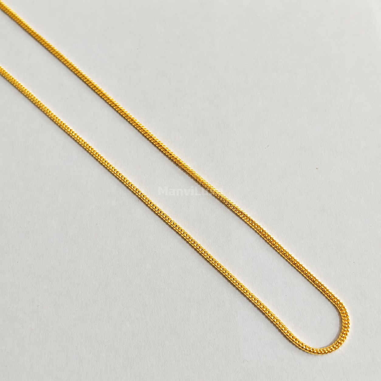 20″ MANVI LUXE Gold Filled Minimalist Chain Necklace Elegant Woven Link Chain