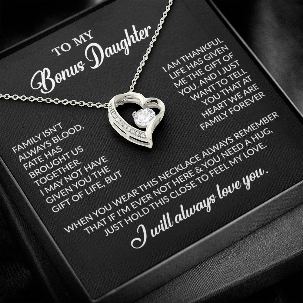 To My Bonus Daughter Necklace, Gift for Bonus Daughter, Step Daughter Birthday