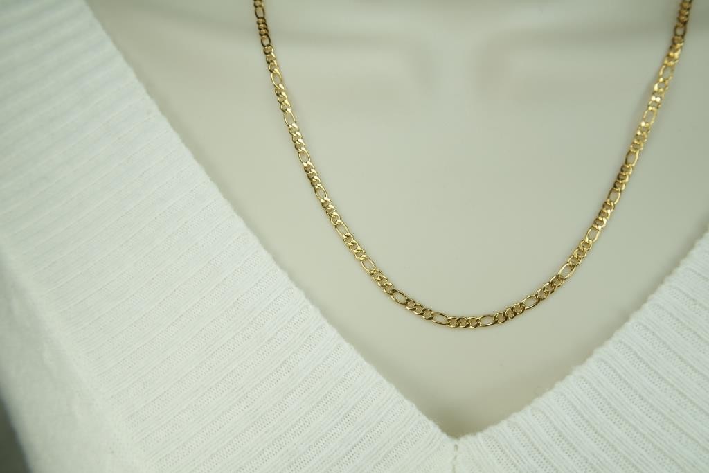 Gold Plated Stainless Steel FIGARO Chain 3 or 4mm wide, any Length Made to Order