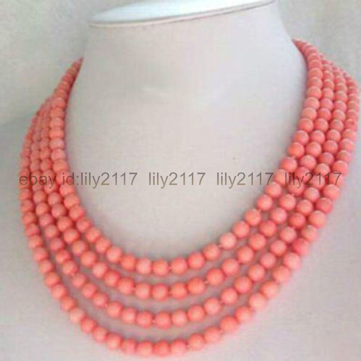 Long 70 inch Handmade Natural 6-7mm Pink Coral Beads Necklace Fashion jewelry