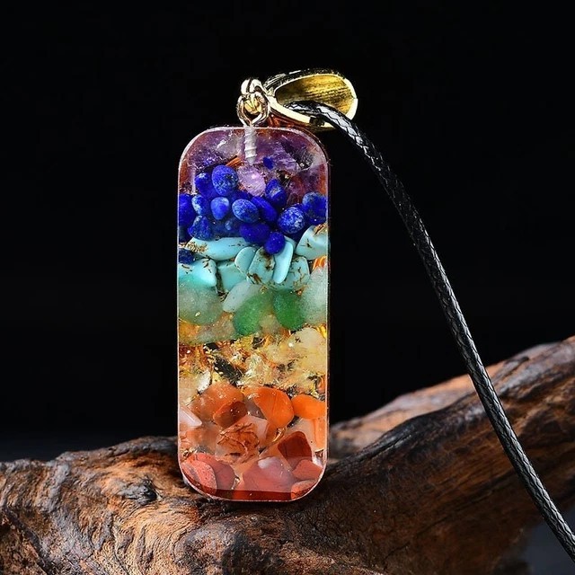 7 Chakra Orgone Pendant Energy Healing EMF Protection Pendant Unisex Necklace