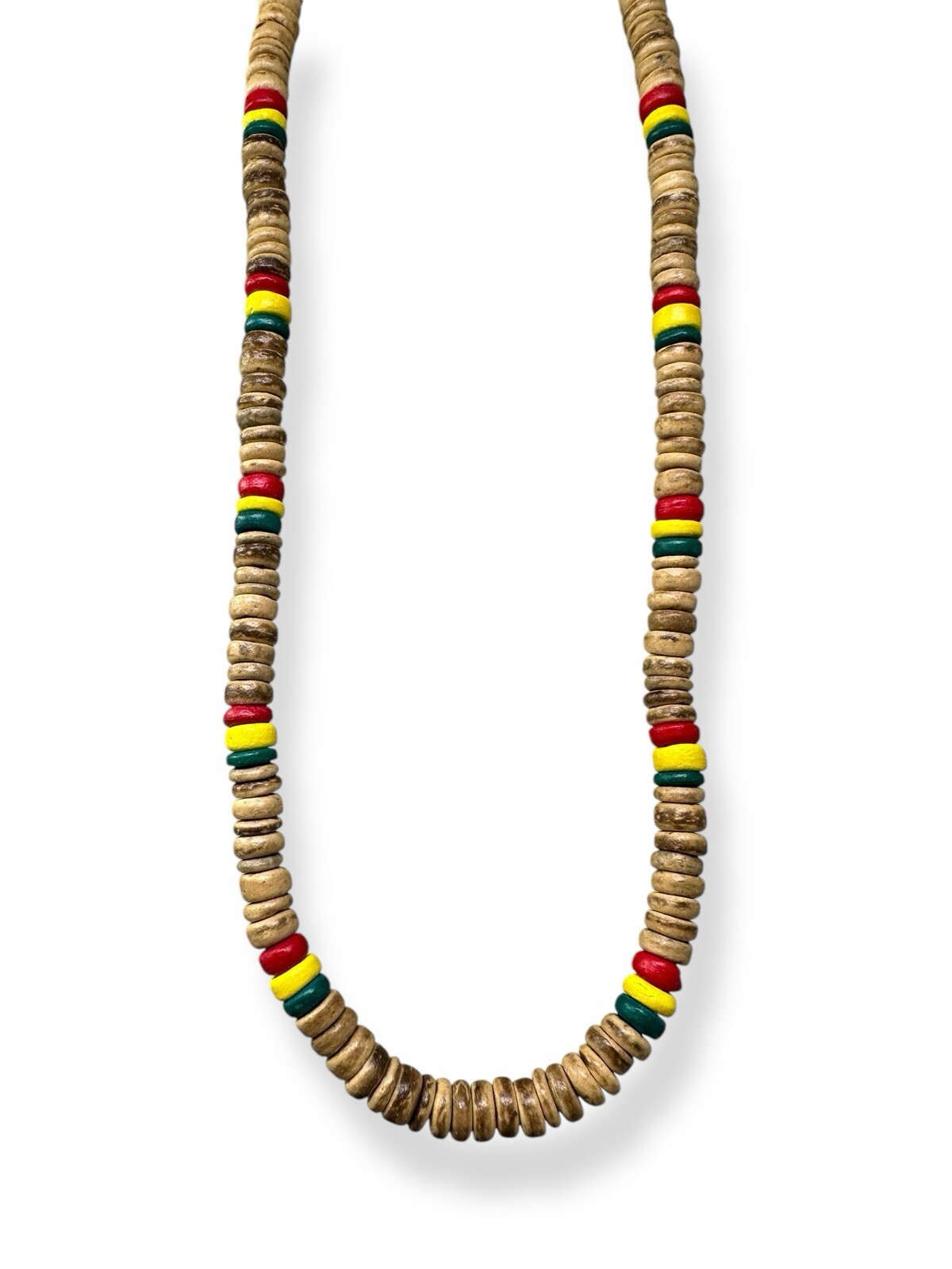 Handcrafted Rasta-Inspired Wooden Necklace – Unisex, 19″ or 23″, Boho Style