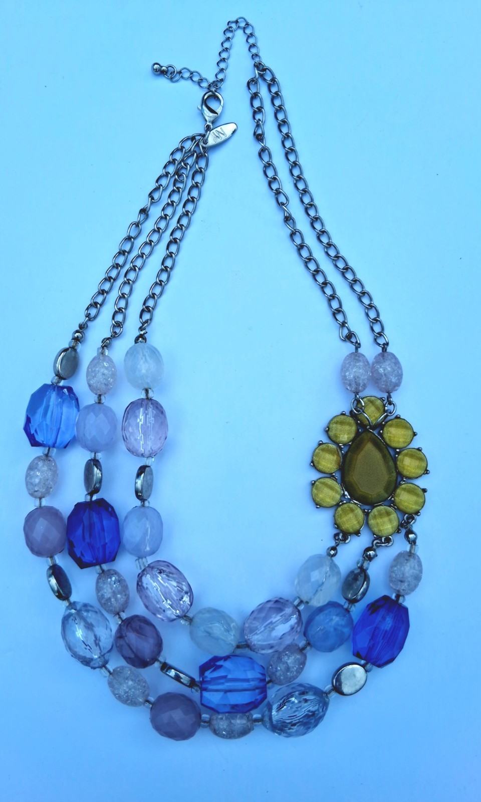 New York & Company Triple-Strand Layered Beaded Statement Bib Necklace