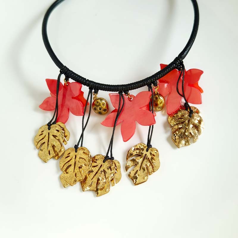 16″ Zara Flower Leaf Bib Statement Necklace Retro Women Party Vacation Jewelry