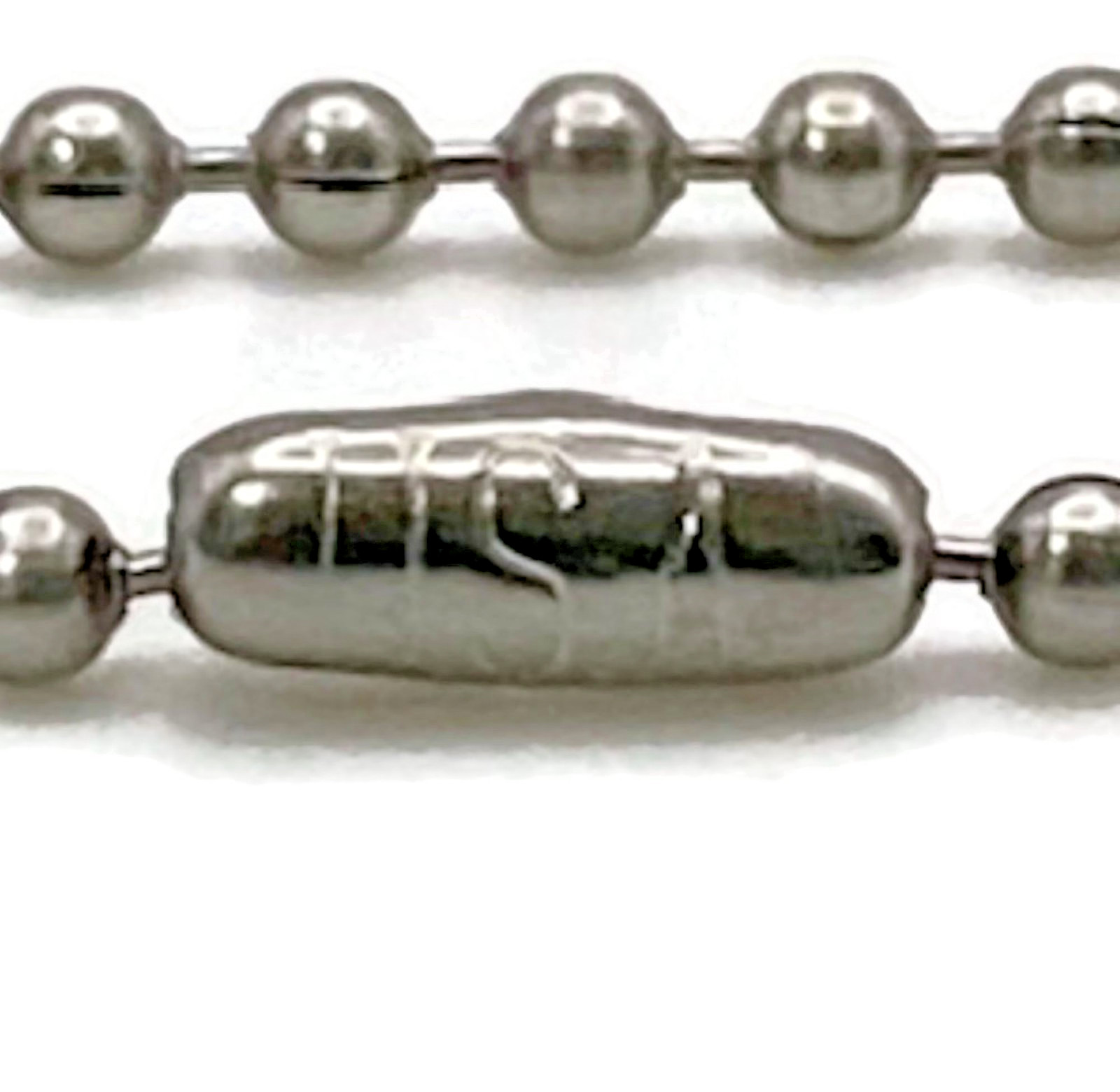 18″ in. – 30″ in. (2.4mm)PREMIUM STAINLESS STEEL SILVER BALL CHAIN NECKLACE