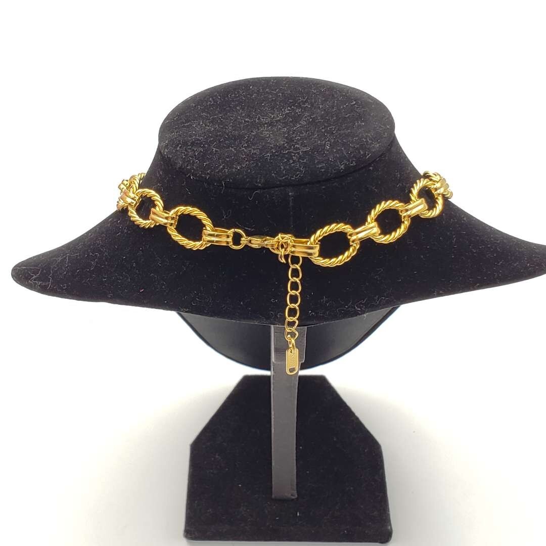 Stainless Steel Chain With 100% Authentic Louis Vuitton Gold Padlock Pendant 🔐