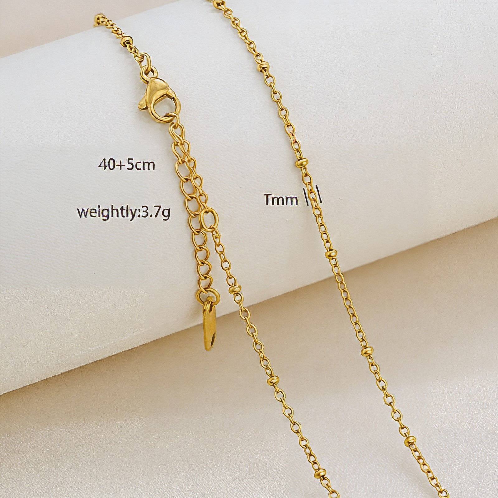 18K Gold Plated Stainless Steel Chain Necklace Cuban Rope Snake Cable Unisex