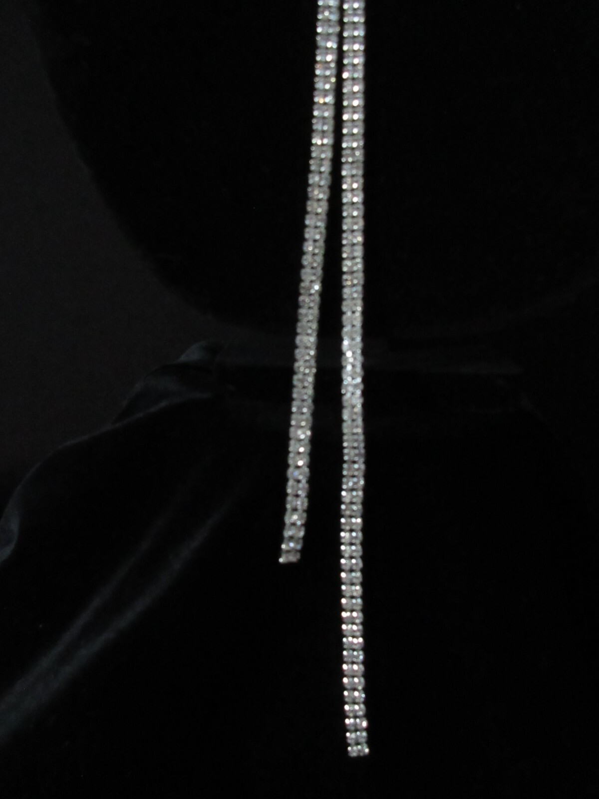 Elegant Rhinestone Necklace Long Lariat Y Drop Tassel Chain STUNNING Sparkle New