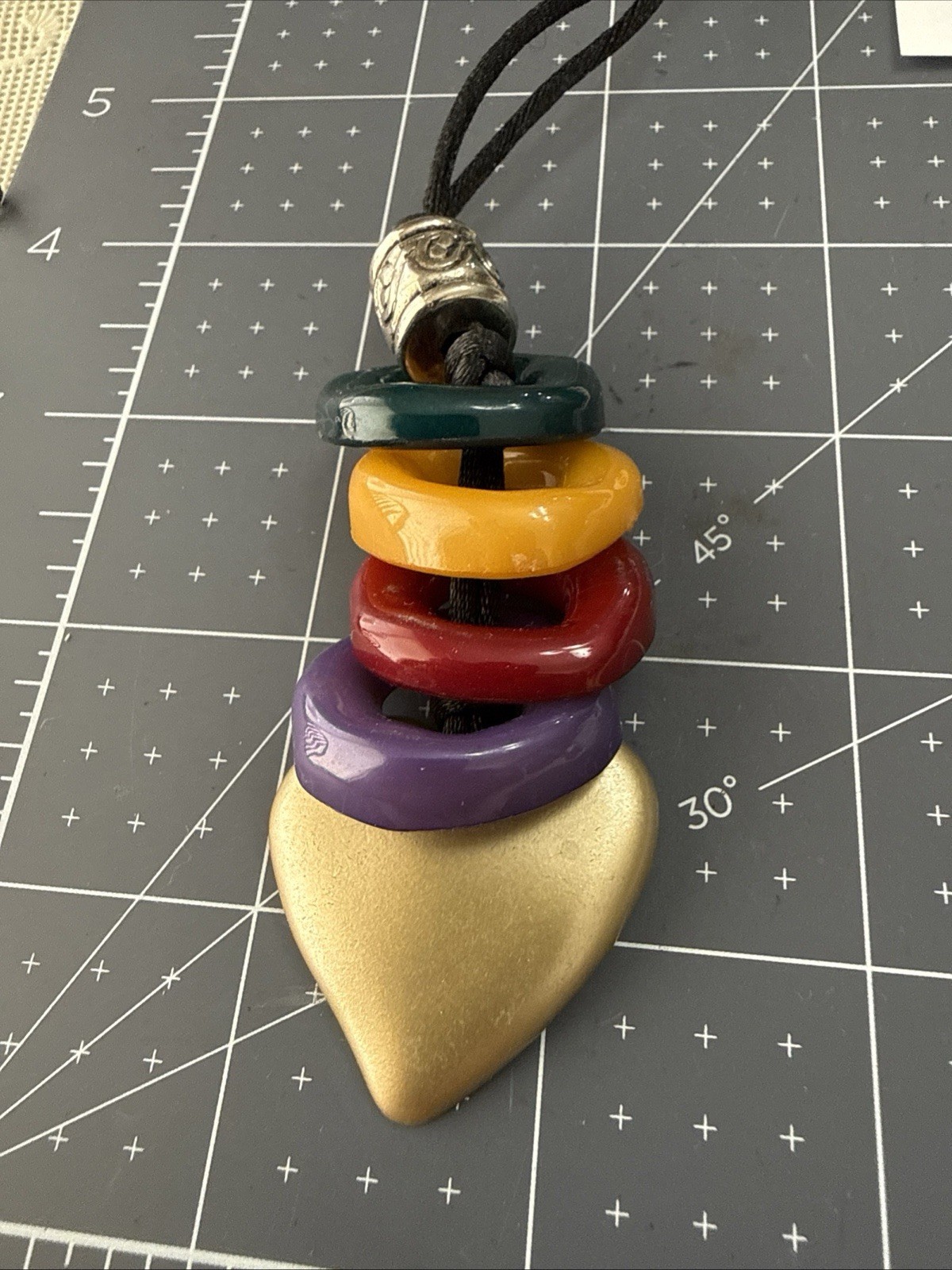 Multi Color Necklace With Gold Heart plus one more as shown