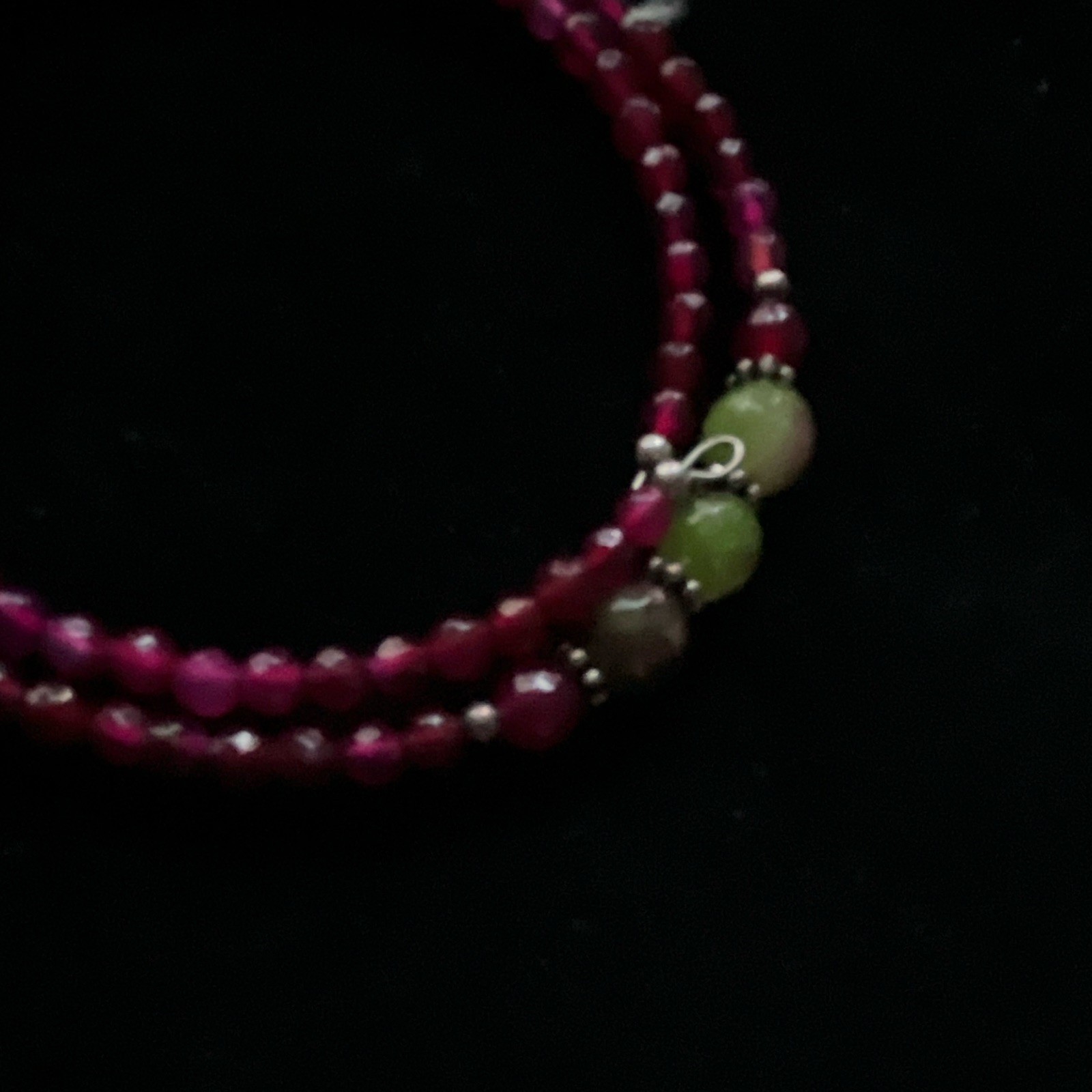 White Pearl & Jade Bead chokers Oval Halo Pendant