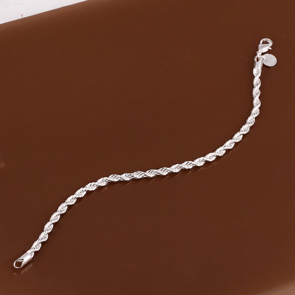 Cutesmile Fashion Jewelry 925 Sterling Silver 4mm Twisted One Size, silver
