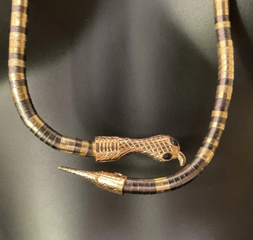 Bendable Silver, Black, Gold Snake Necklace Choker Steam Punk Posable Adjustable